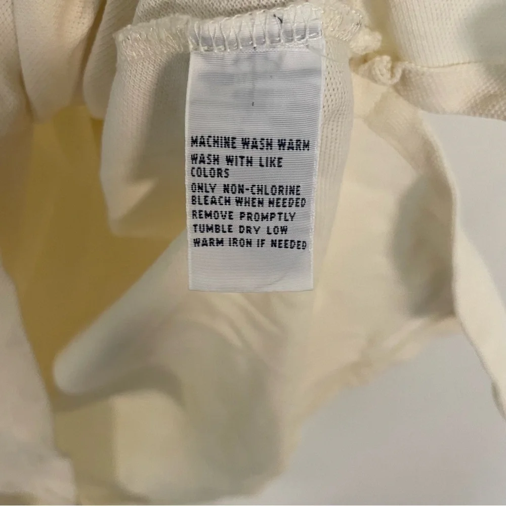 Polo Ralph Lauren Mens Size XL Ivory Cream Brown Shirt Preppy Logo Short Sleeve